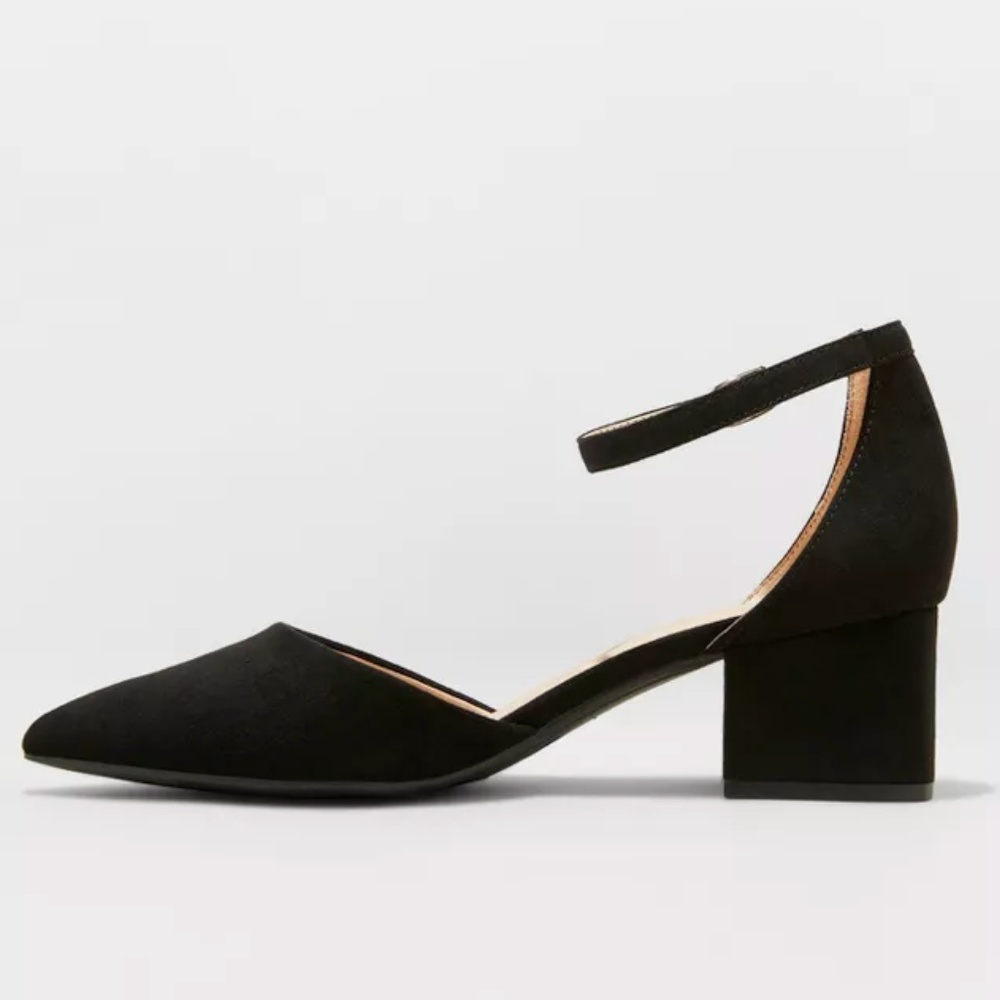 Natalia Microsuede Pointed-Toe Block Heel